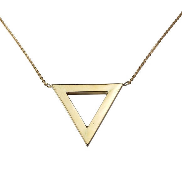 14 Karat Yellow Gold Triangle Pendant Necklace #20634 - Picture 5 of 8